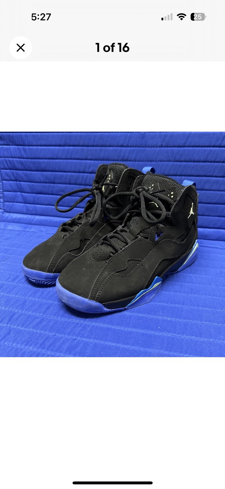 Nike Air Jordan True Flight Sneaker 6.5Y Black Blue Game Royal Basketball Shoes