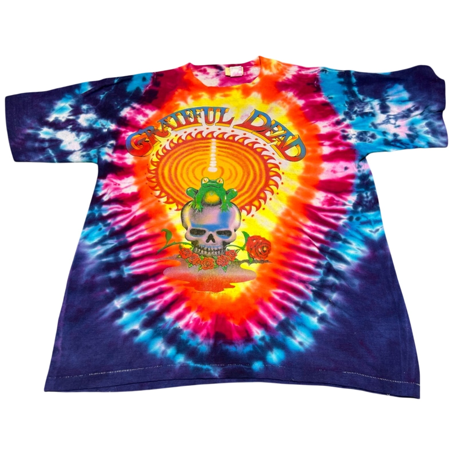 Vintage GRATEFUL DEAD 1987 Frog Tie Dye Shirt Size LARGE - RARE Great condition!