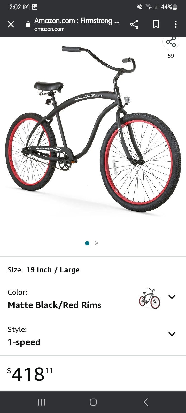 Chief Firestone beach cruiser bike.