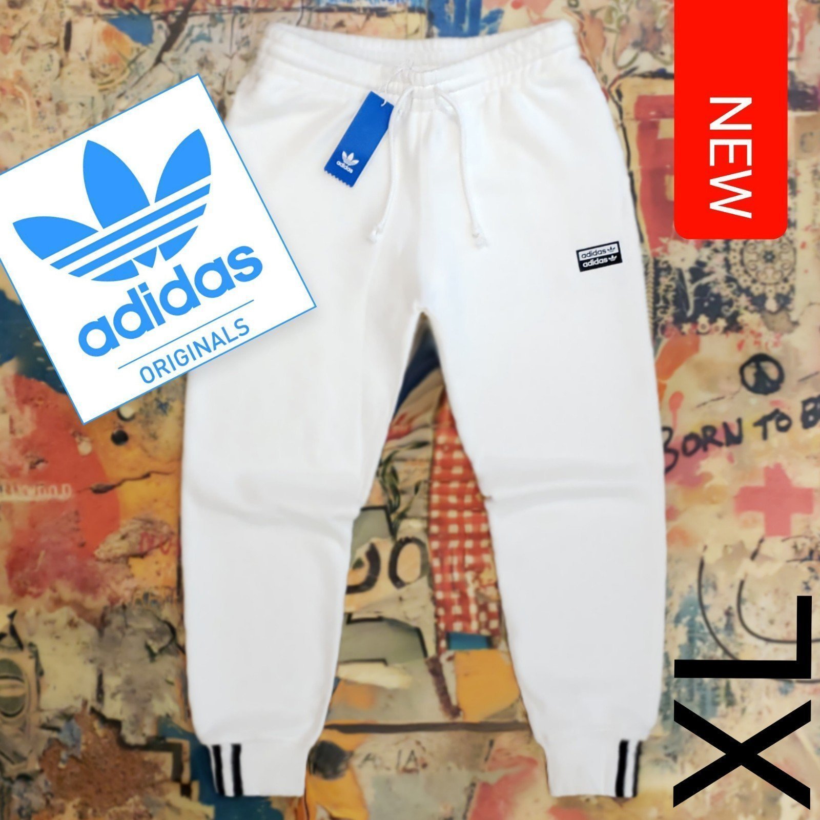 80 New Adidas ORIGINALS Mens RYV Sweatpants w/ Zip Pockets! XL