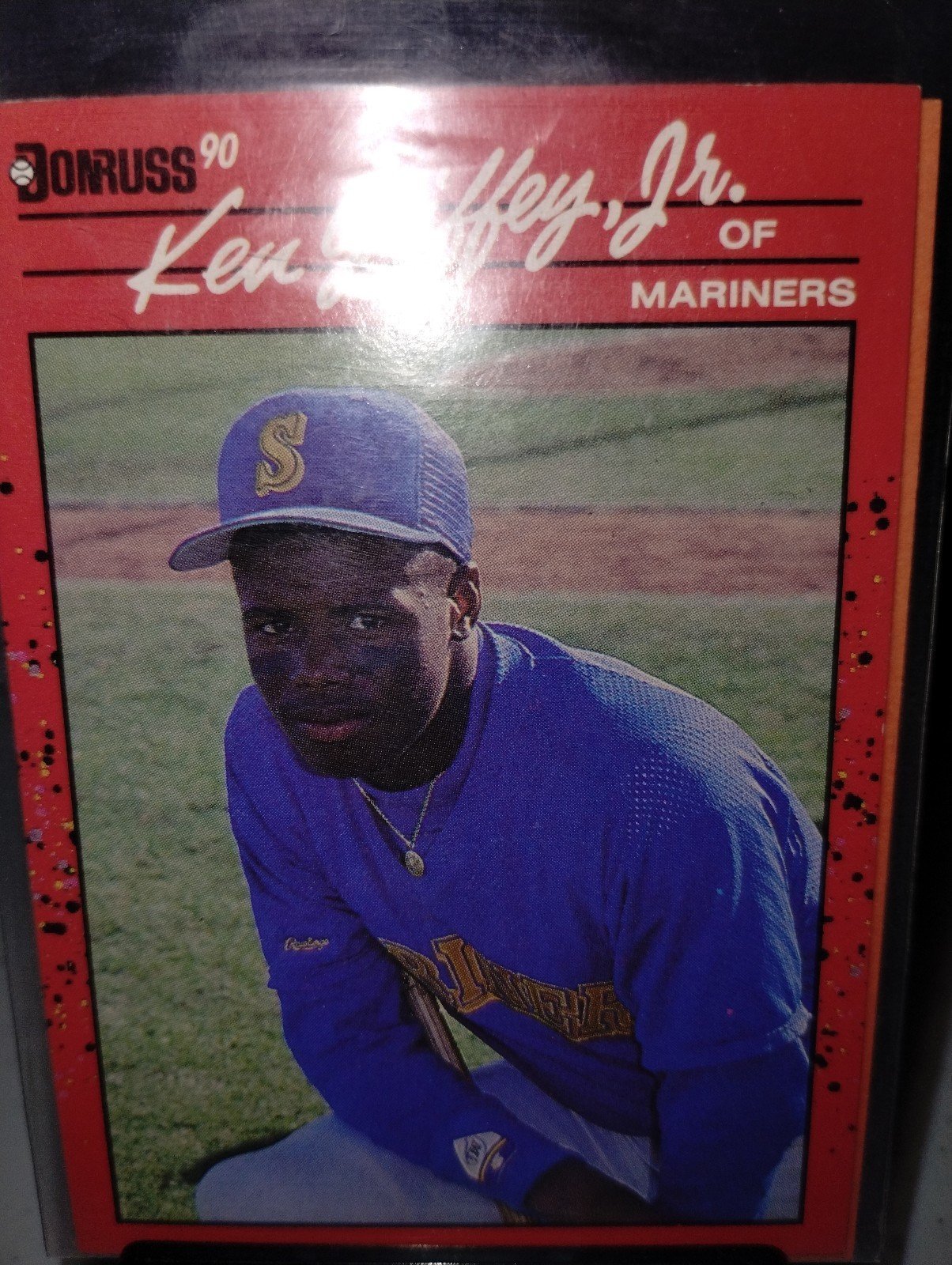 Kenny Griffey Jr Donruss rare error card multiple errors circled on the pic