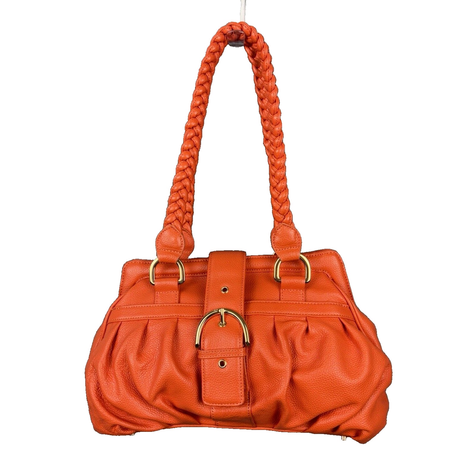 Isabella Adams Harmonie Satchel Leather Handbag Orange
