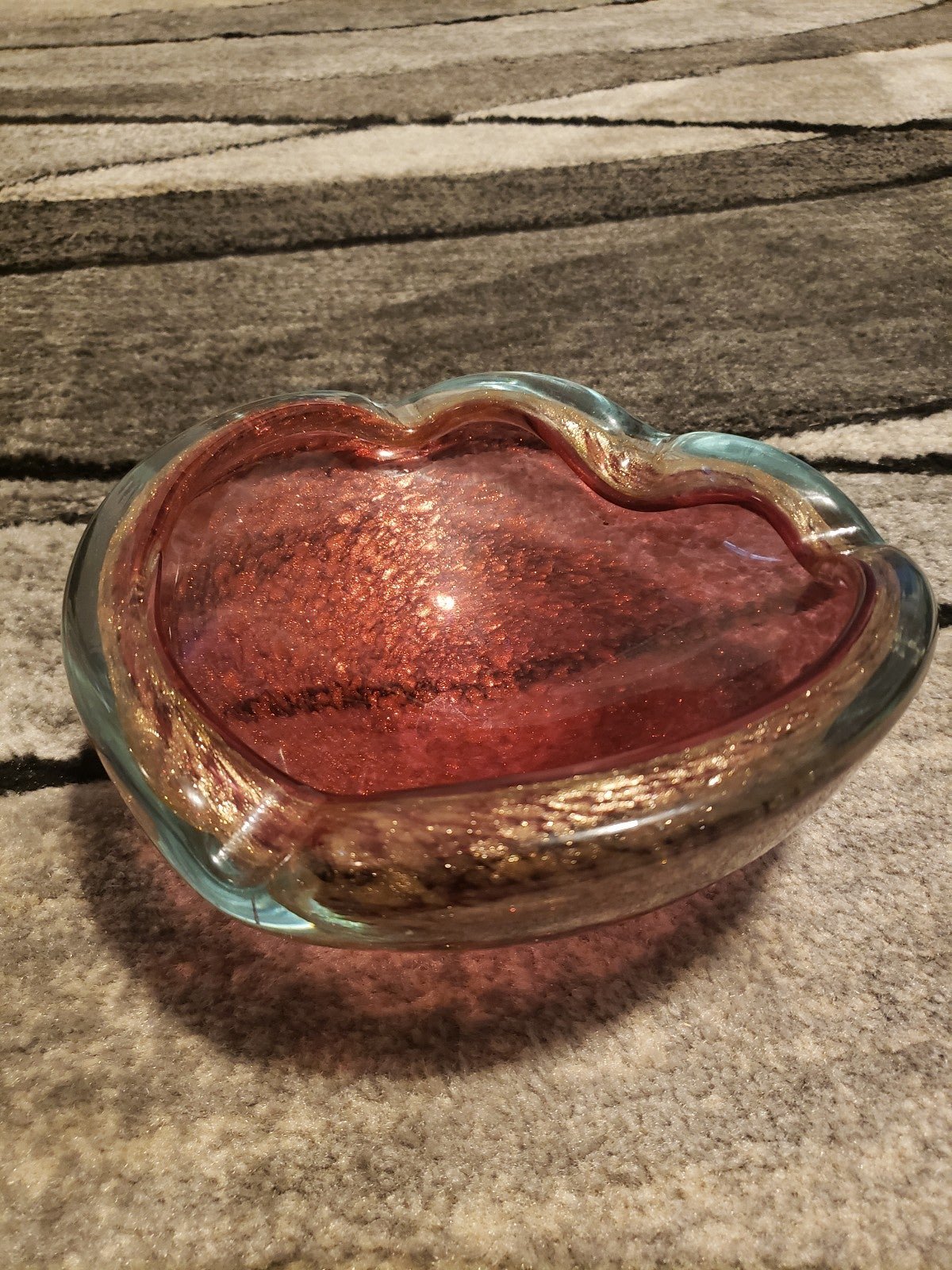 Vintage 1950s murano glass ashtray.