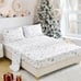 Christmas Sheets Set Queen Size 4 Piece Blue Snowflake Fitted Sheet