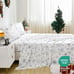 Christmas Sheets Set Queen Size 4 Piece Blue Snowflake Fitted Sheet