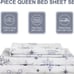 Christmas Sheets Set Queen Size 4 Piece Blue Snowflake Fitted Sheet