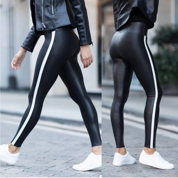 spanx stripe leggings