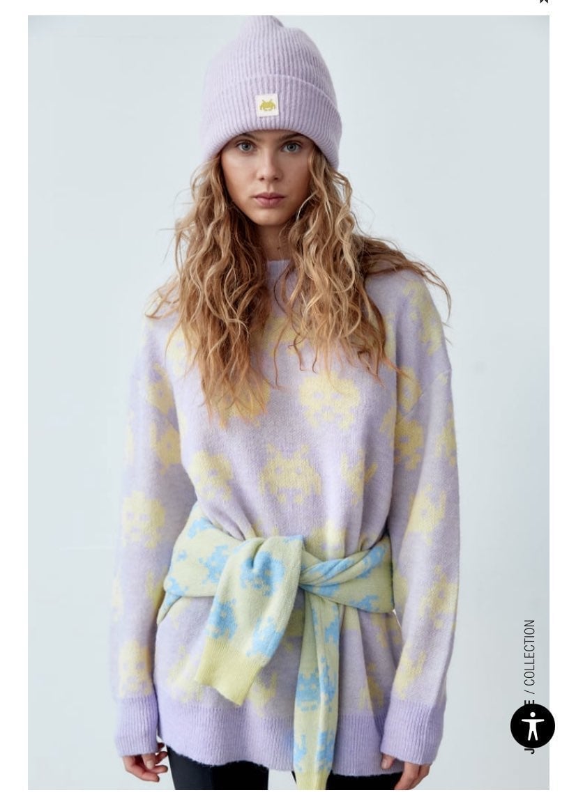 Zara JACQUARD SPACE INVADERS ©TAITO SWEATER