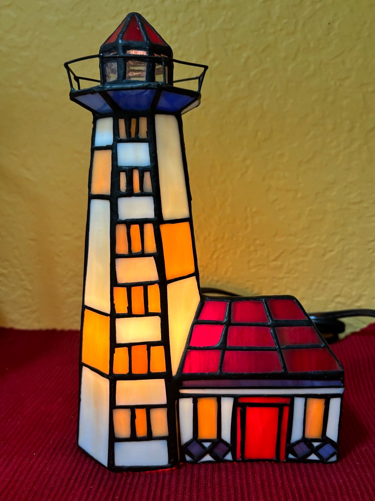 Stained Glass lighthouse nightlight lamp