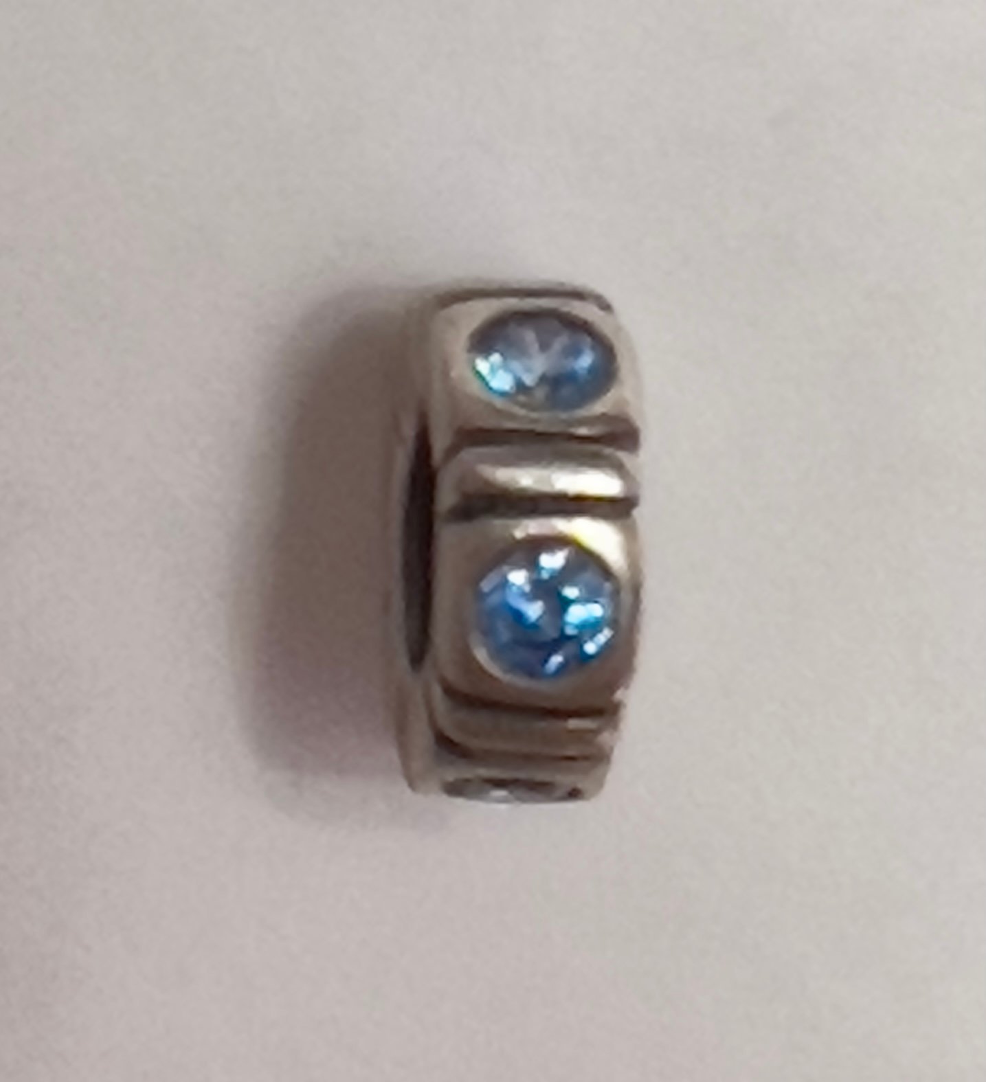 Authentic Pandora Moments Blue CZ Trinity Spacer Charm Sterling Silver 790368CZB