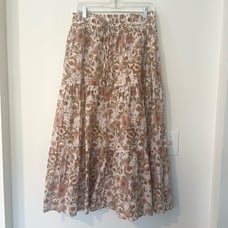 BOHME Floral Tiered Midi Skirt L