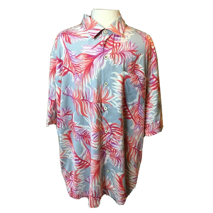 Tommy Bahama Alta Vista Fronds Silk Camp Shirt NWT Size 1X Pastels