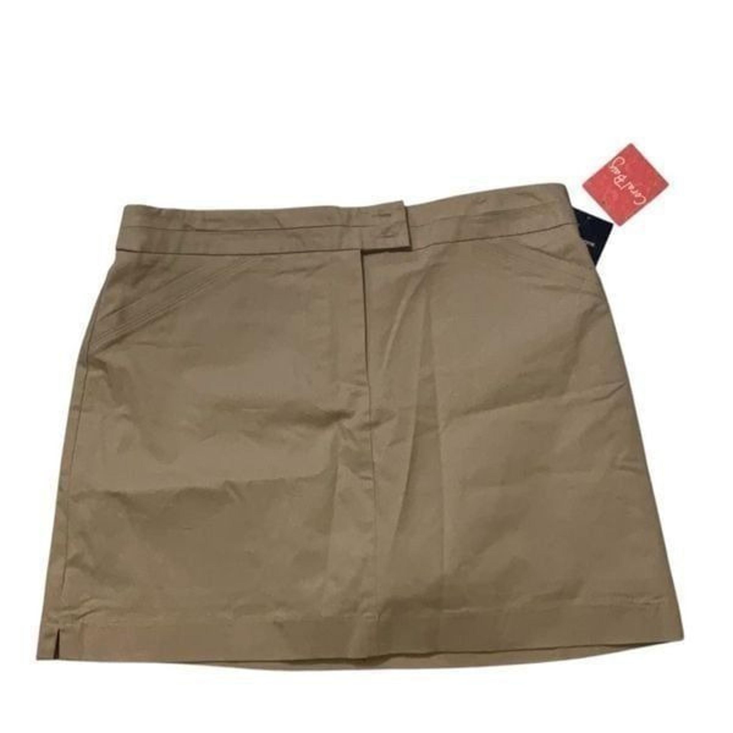 Coral Bay Khaki Beige Skort NWT Elastic Waist Zipper Closure Pockets Size 18