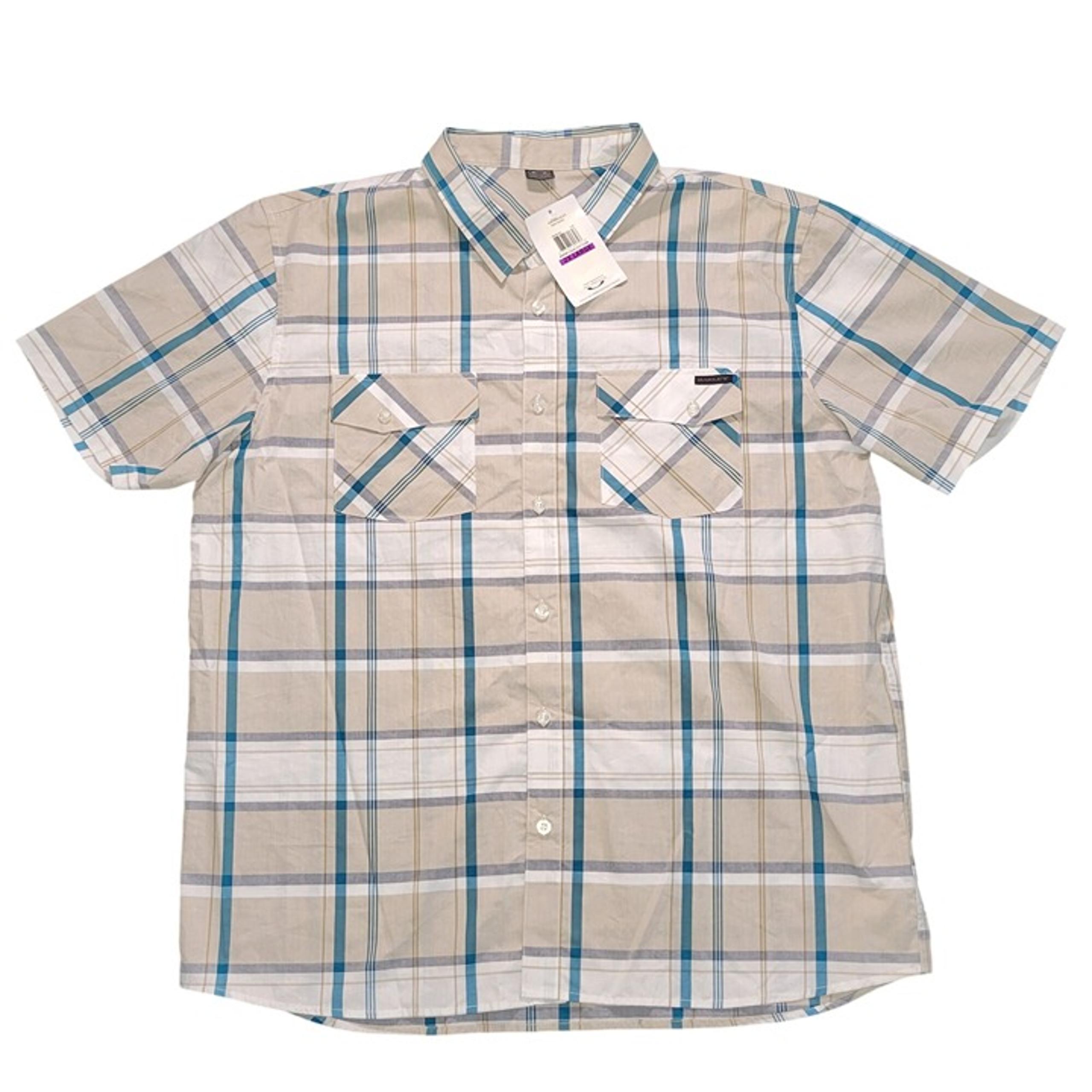 Oakley Vault Exclusive Mens Plaid Short Sleeve Button-Up Shirt XXL Aurura Blue