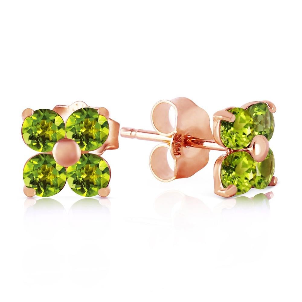 14K SOLID GOLD STUD EARRINGS WITH NATURAL PERIDOTS