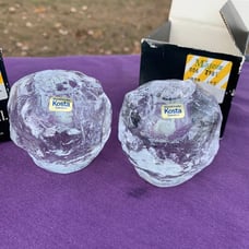 Kosta Boda Snowball Candle Holders