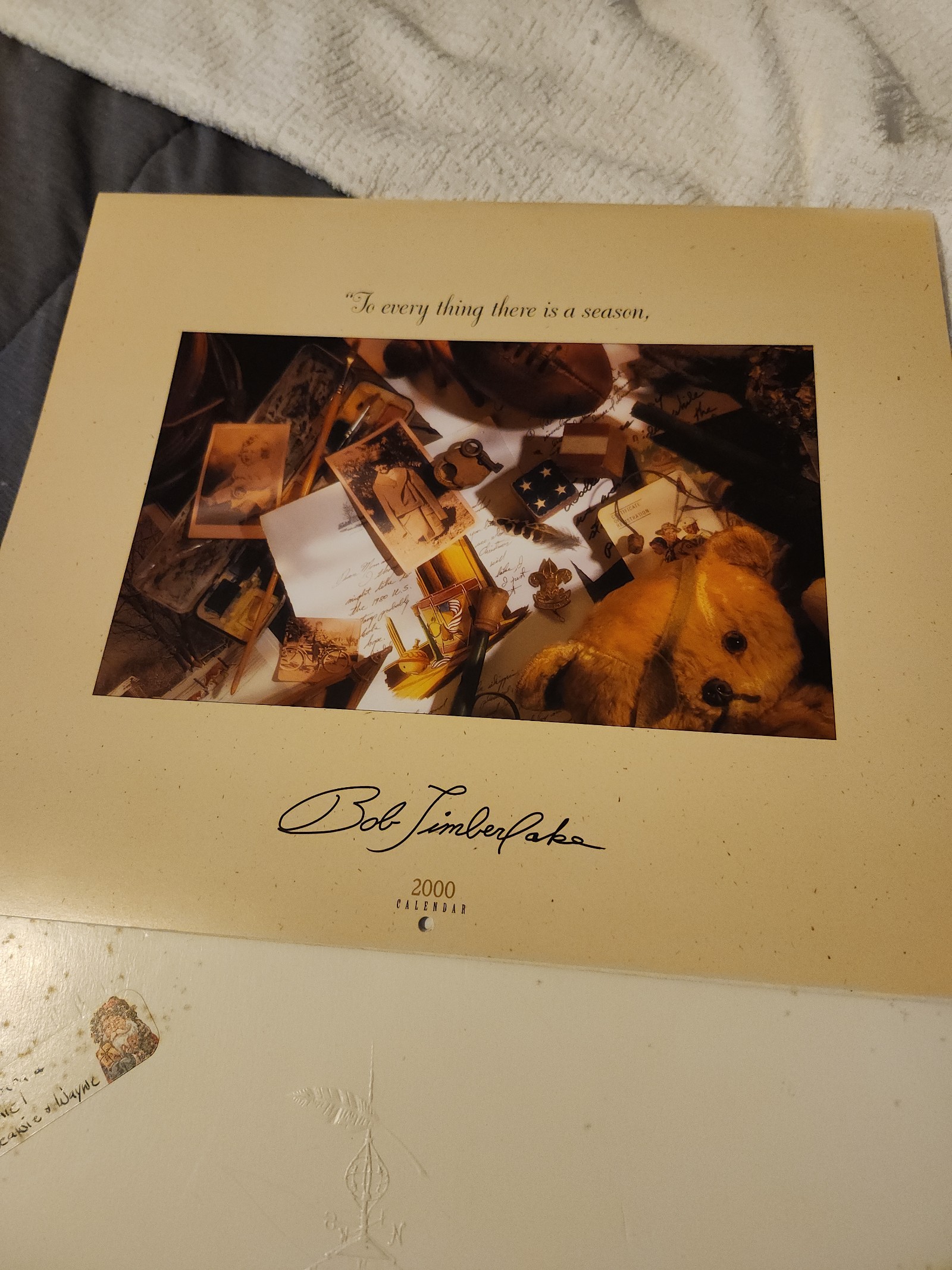 2000 Signed Bob Timberlake Calendar and Outer Sheaf