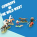 1950s Vintage Cake Toppers 35pc Snow White 7 Dwarfs Cowboys Indians Train & More