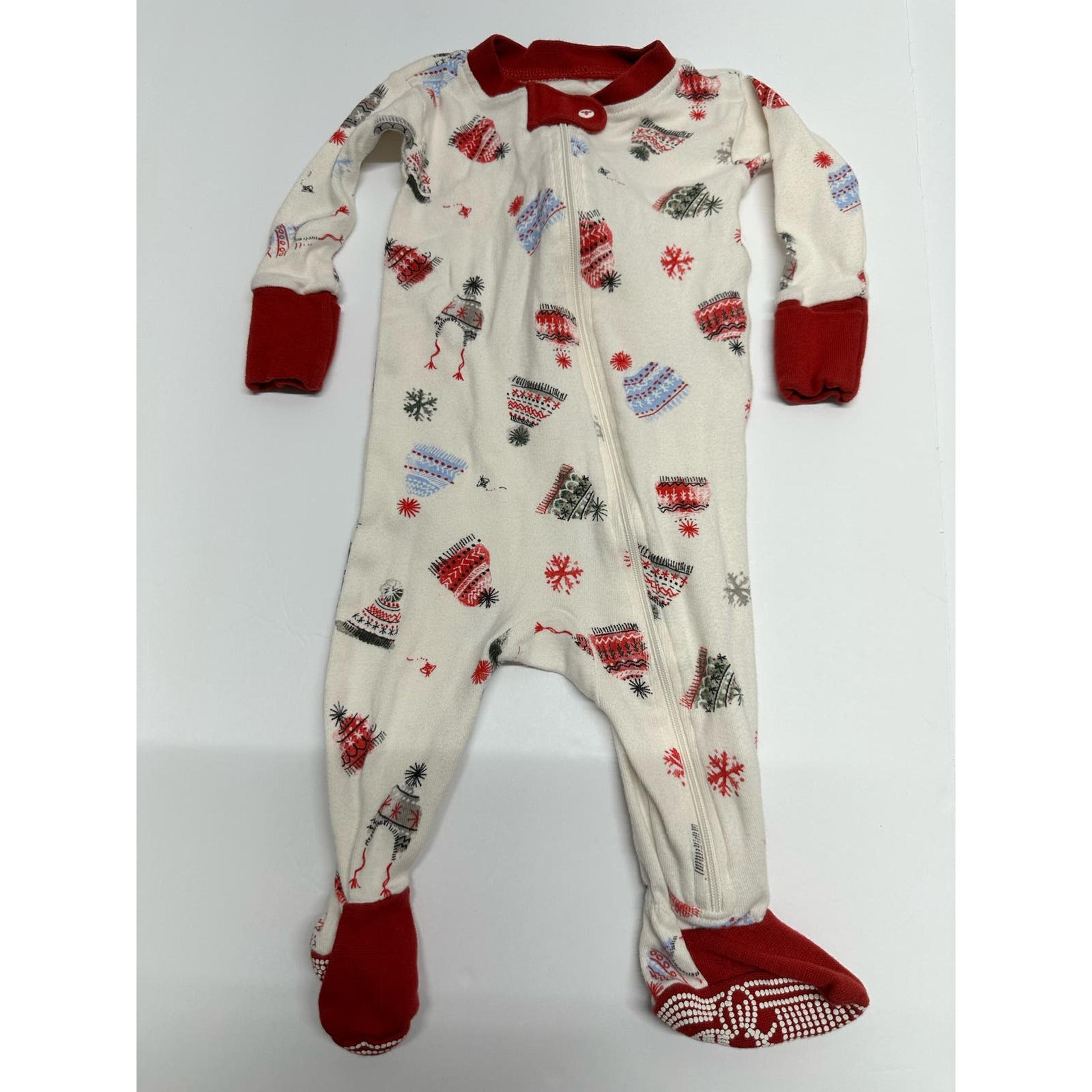 Burt's Bee Baby Christmas Footed Pj's Size 0-3M