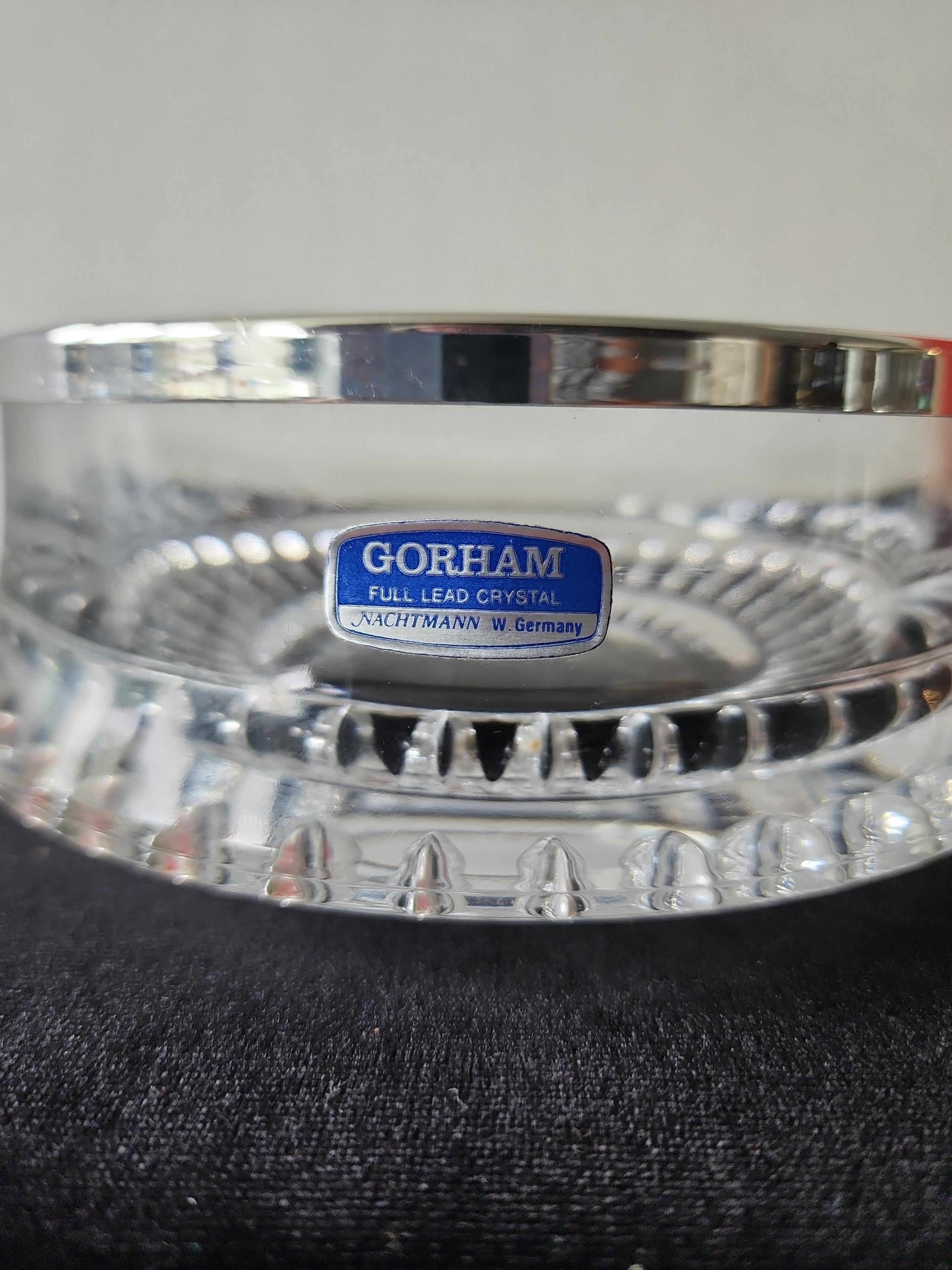 GORHAM Lyric Collection Full lead crystal W.Germany 6 Inch Diameter Silver-plate