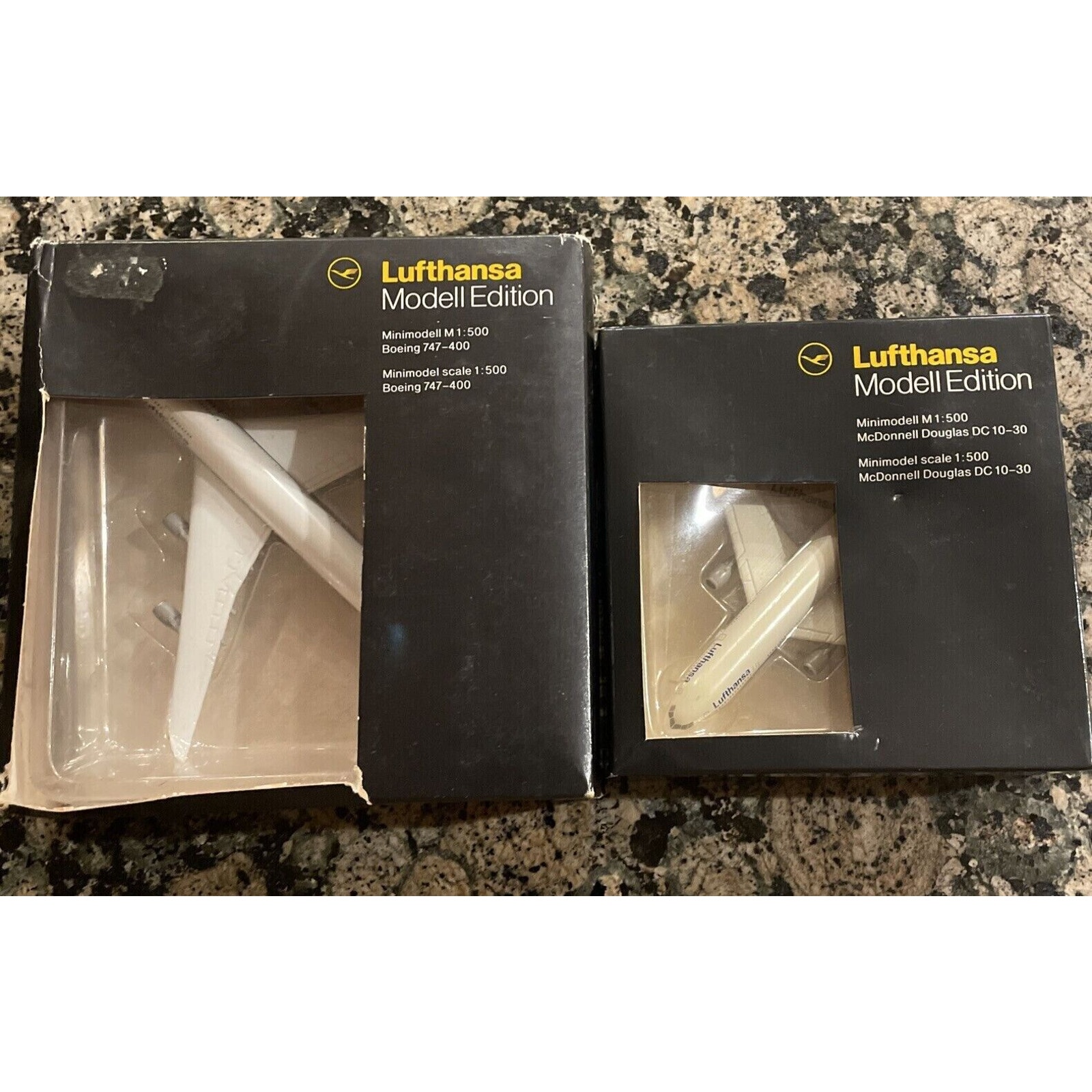 Lufthansa Modell Edition Boeing 747-400 & DC 10-30 Scale 2 Models 1:500 Germany