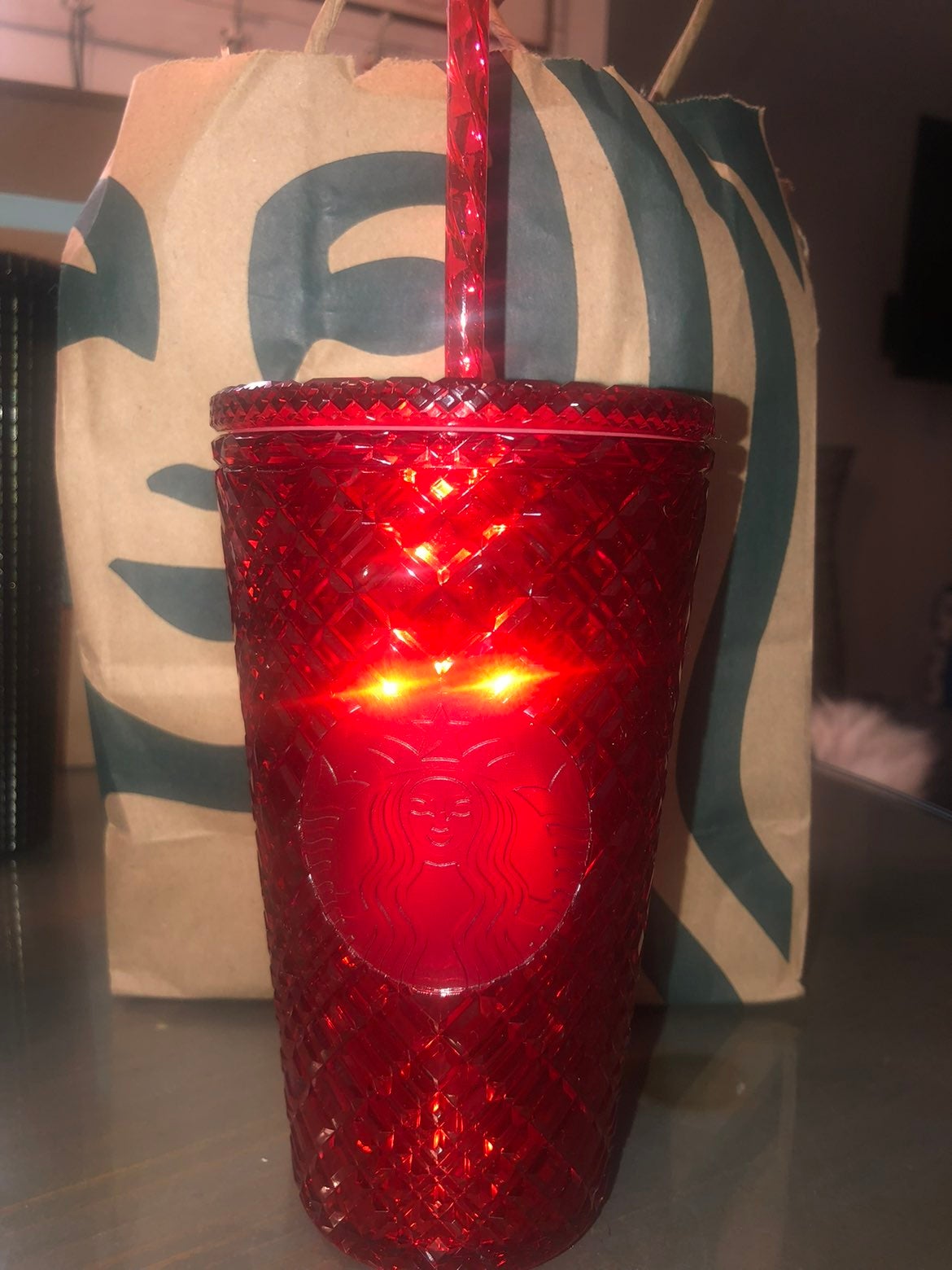 Starbucks grande red jeweled cup