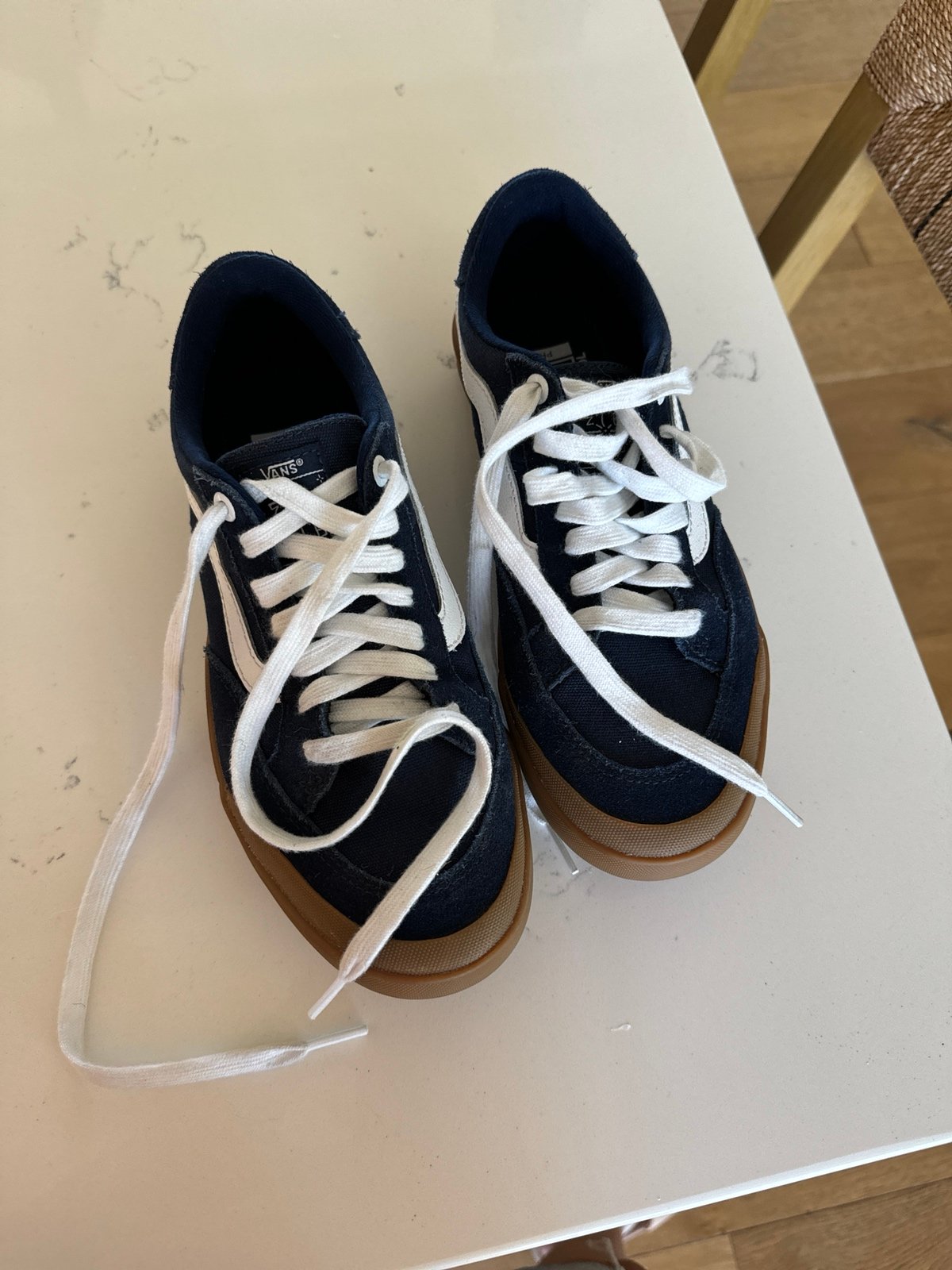 Navy blue vans skate shoes