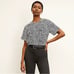M.M. Lafleur The Annika 2.0 Top Tee Washable Silk Scribble Print Black White S