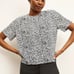M.M. Lafleur The Annika 2.0 Top Tee Washable Silk Scribble Print Black White S