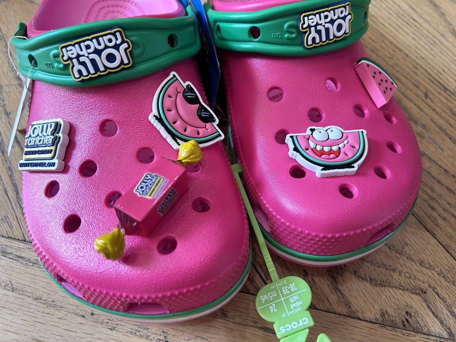 LIMITED EDITION Crocs Classic Jolly Rancher Pink Watermelon Clog NWT M 5/ W 7