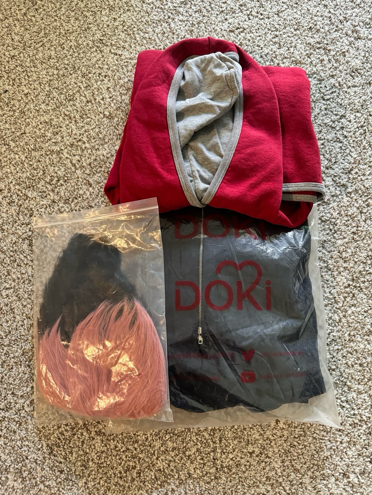 Doki Doki SR JJK cosplay Inumaki/Itadori wig and hoodie