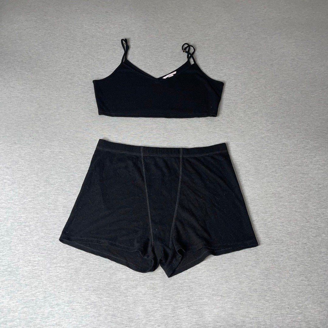 Victoria's Secret Glow Waffle Cami Top & Boxer Shorts 2 PCS. Set
