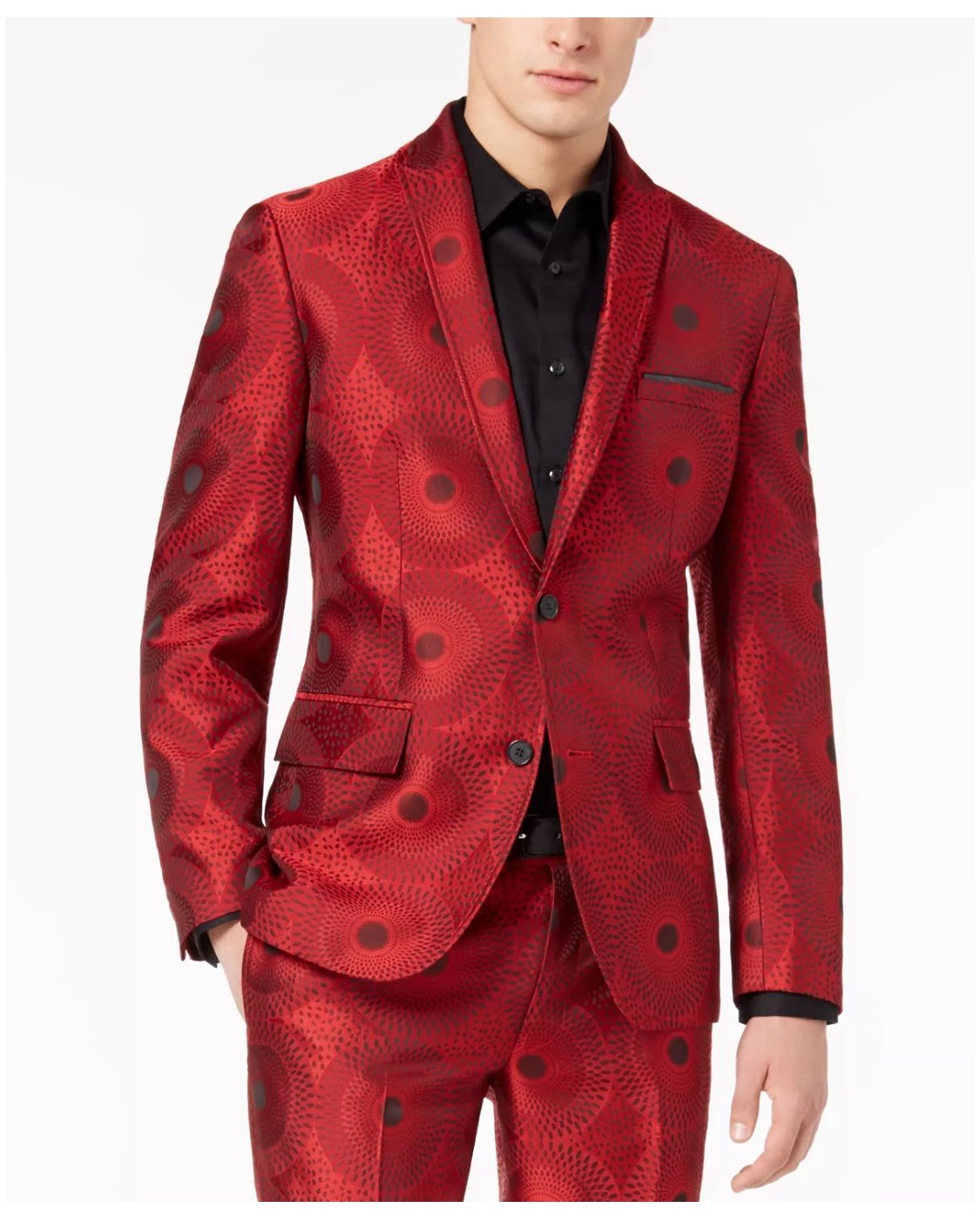 I.N.C. Men's Slim-Fit Circle Print Suit. Blazer size M, Pants 30/30