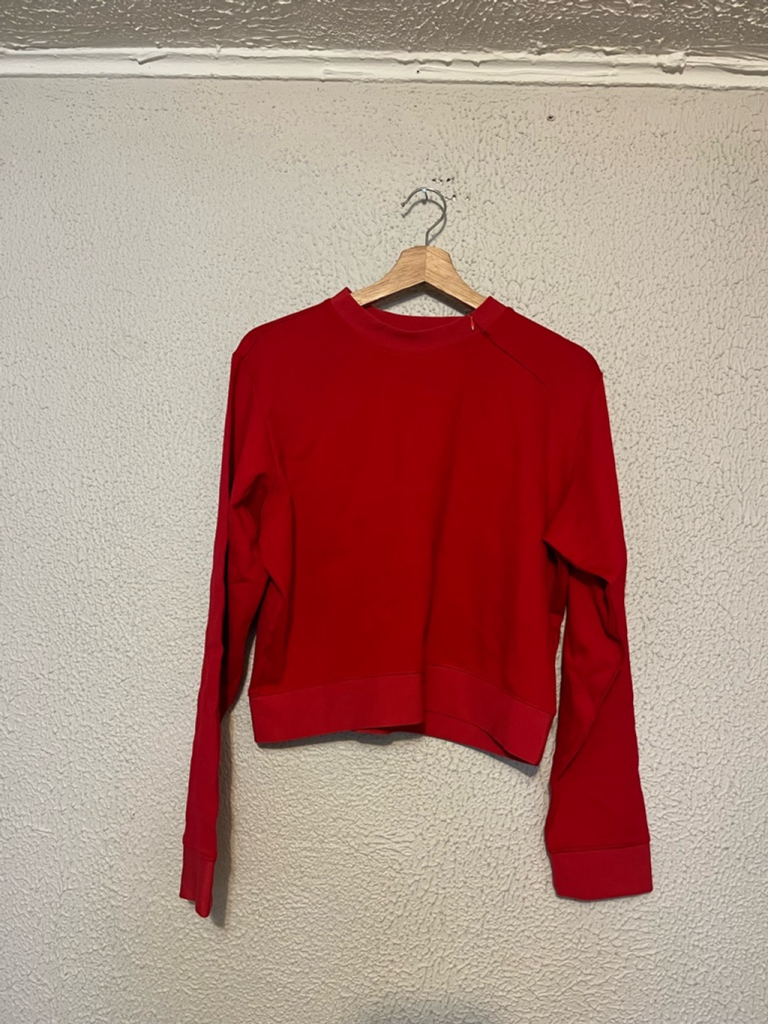 Women’s Set Active Red Long Sleeve Cropped Versatile Top Size Large