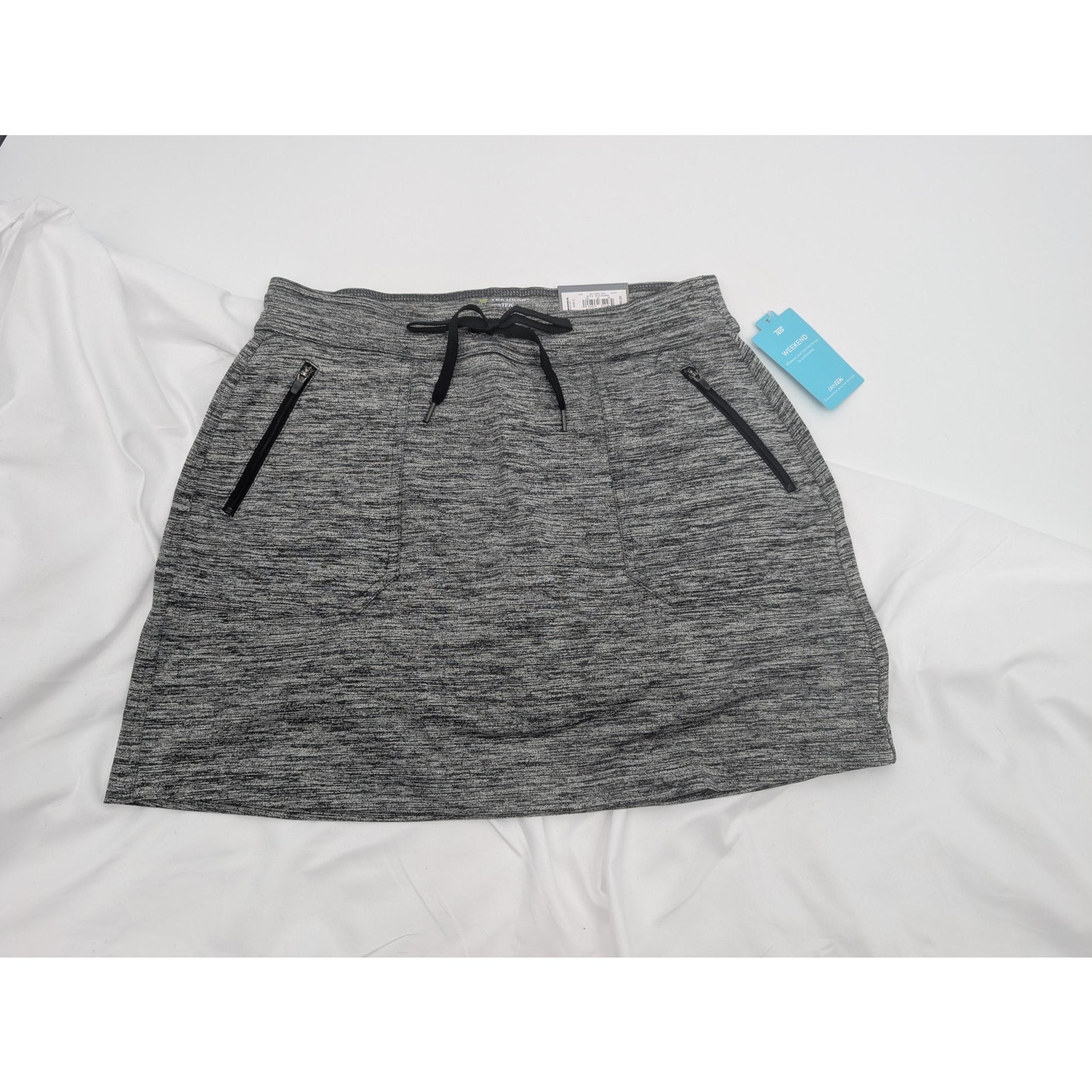 NWT Tek Gear Dry Tek Weekend Skort Women's Small Gray Black Pickleball Tennis
