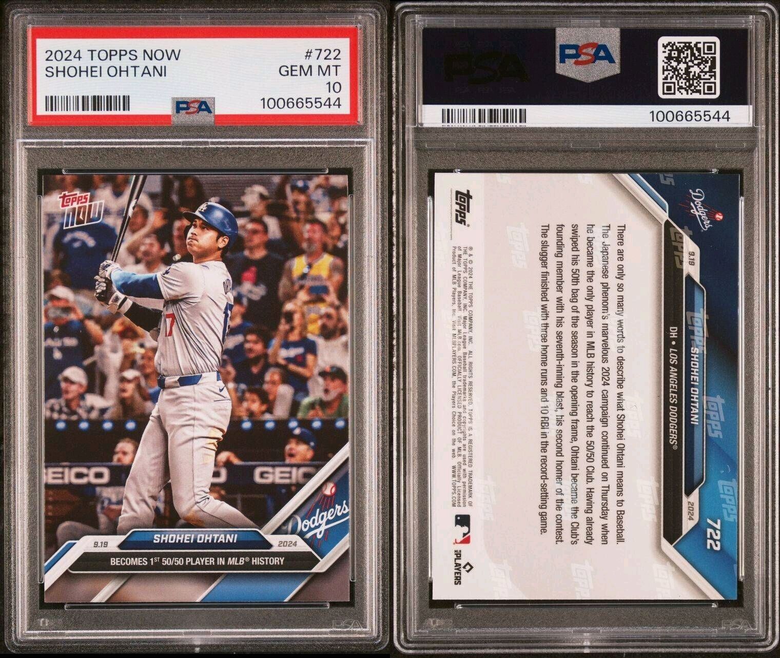2024 TOPPS NOW #722 SHOHEI OHTANI PSA 10