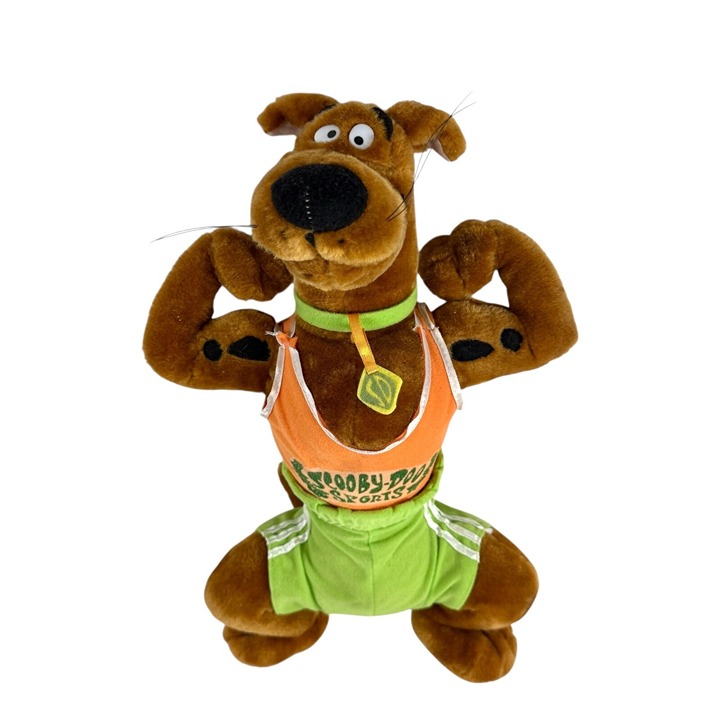 Vintage Cartoon Network Scooby Doo Sports Muscle Flexing Plush 18 1998