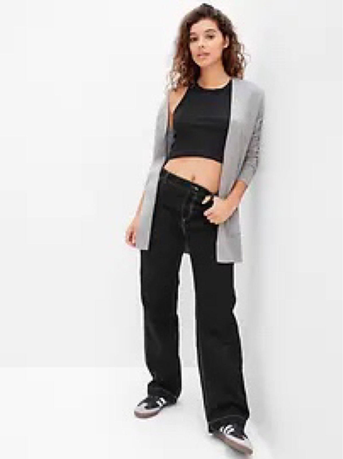 NWT GAP Long Open-Front Cardigan Color: Light Heather Gray Size LARGE. PRODUCT D