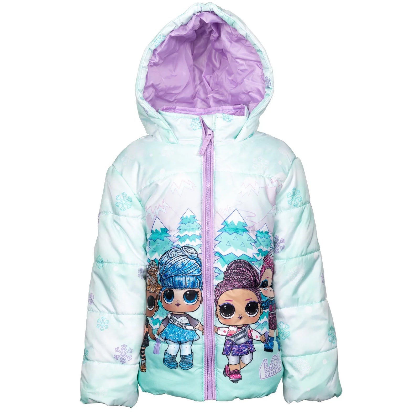 L.O.L. Surprise! Miss Snow Figure 8 Prezzie Zip Up Puffer Jacket Size 14/16