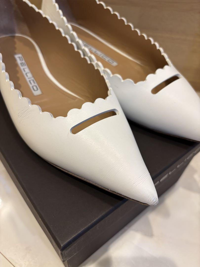 【超ポイントバック祭】 Limited Flats 37 White Anello Edition】Pellico 靴