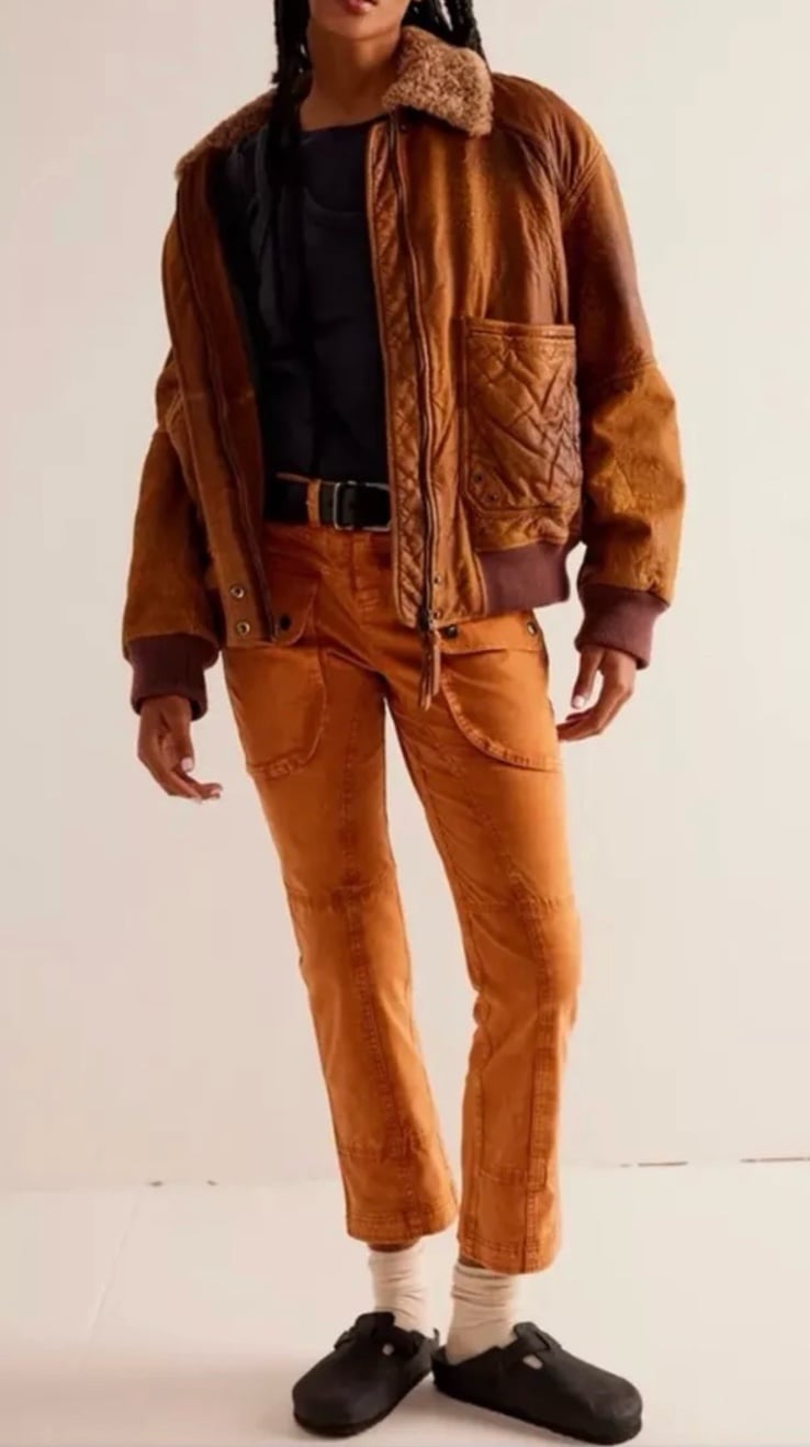 Free People Hot In It Moto Pants We The Free Low Slung Pockets Caramel Cafe Bro