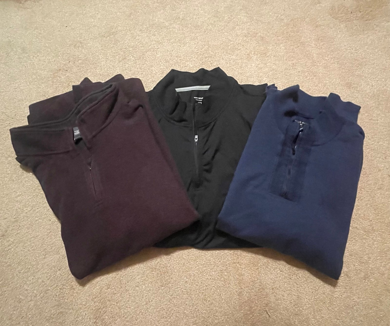 Big Mens 1/4 Zip Shirts bundle of 3