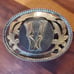 Vintage brass and silver plated V belt buckle