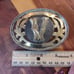 Vintage brass and silver plated V belt buckle