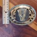 Vintage brass and silver plated V belt buckle