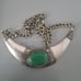 Faux cats eye green silver