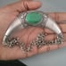 Faux cats eye green silver