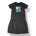 Johnny Was Vintage 90s Black Cotton Linen Fish Beach T-Shirt Dress Size L Boho