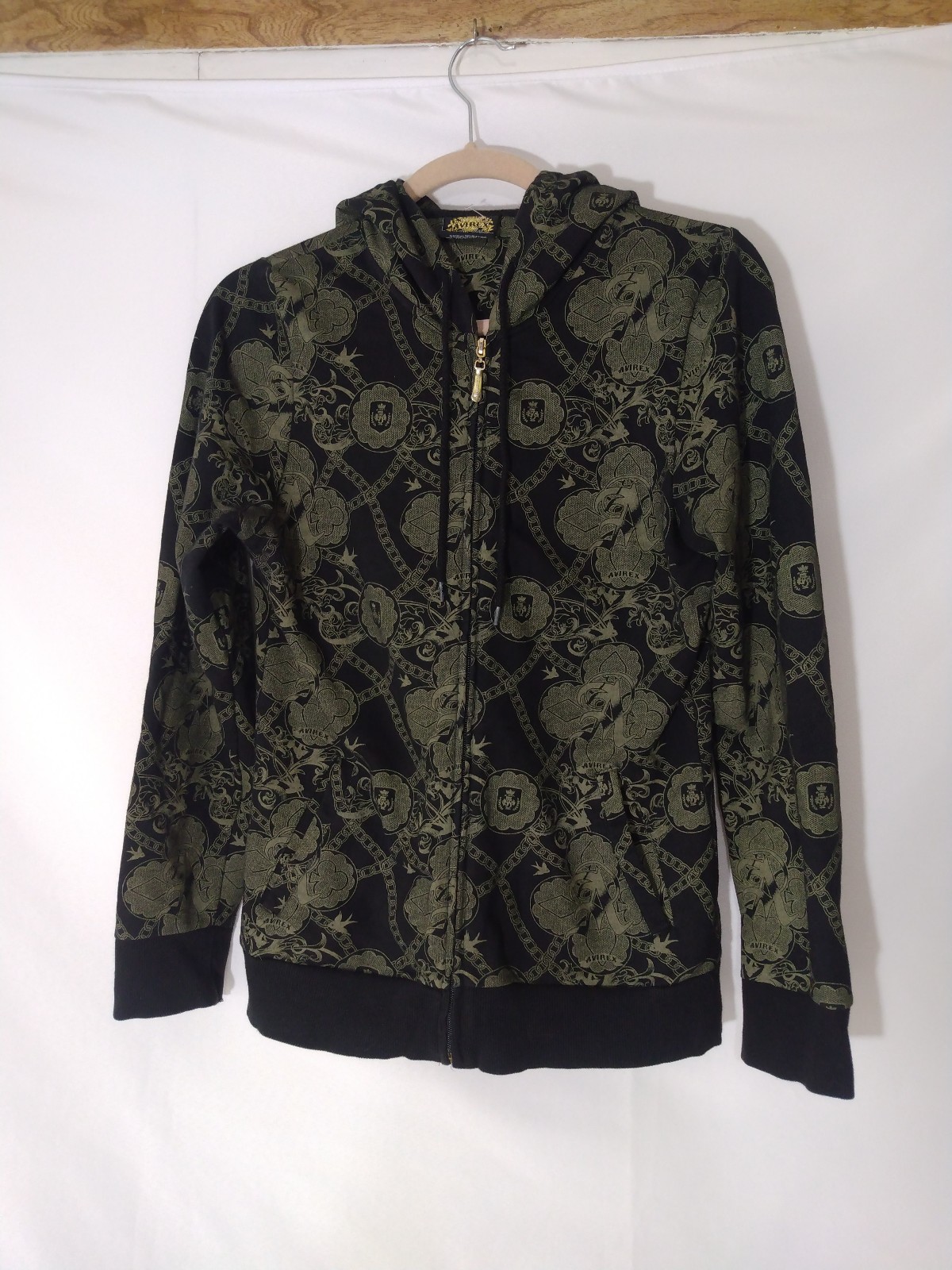 Womens Rare Avirex Full Zip Hoodie Size Medium
