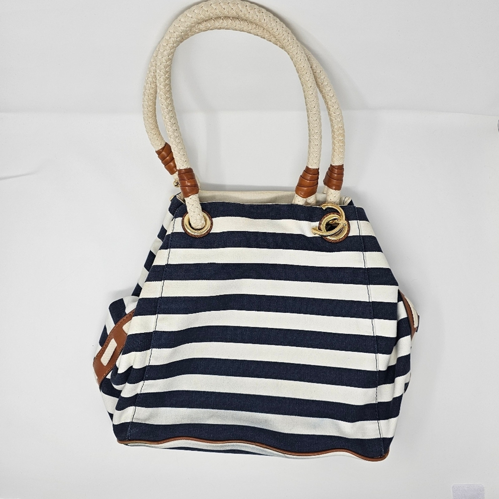 Michael Kors Navy Striped Anchor Bag Naturical Rope Excellent Condition